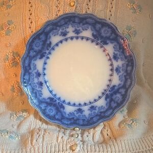Antique Flow Blue Dinner Plate